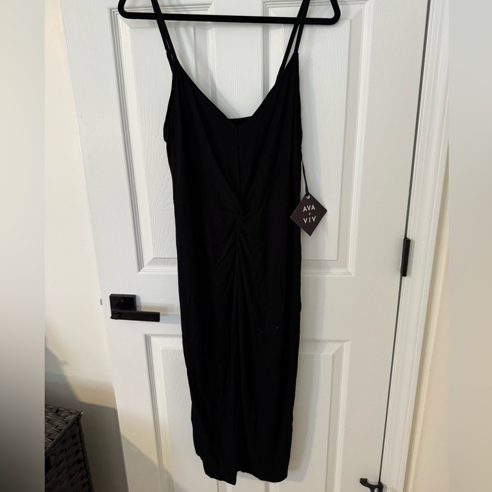 NWT Ava & Viv Black Midi Dress
